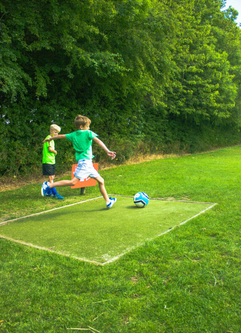 Kids playing Footgolf at Bradley Park Golf Course