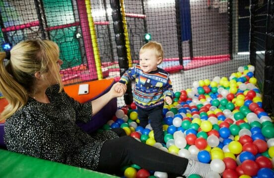 Mum and baby in the Baby Stompers area at Stompers Play Gym.